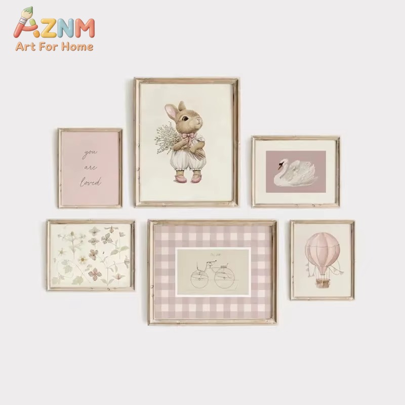 Baby Nursery Frames - Cuadro decorativo de lona para pared,