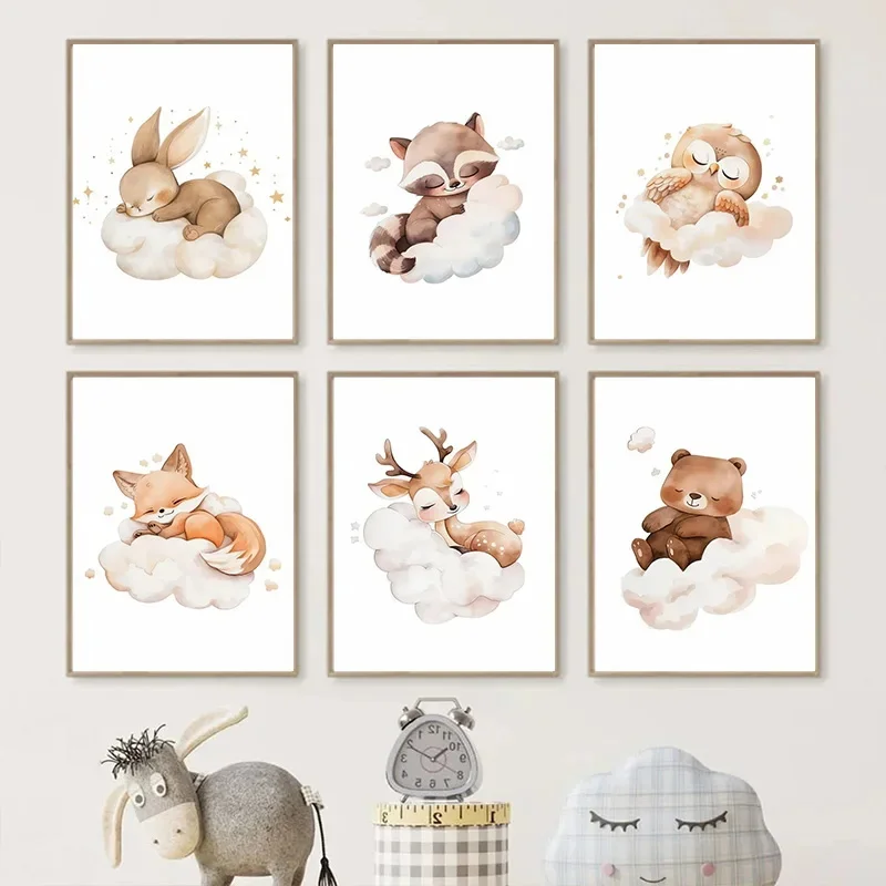 Baby Nursery Frames - Pintura en lienzo de animales de