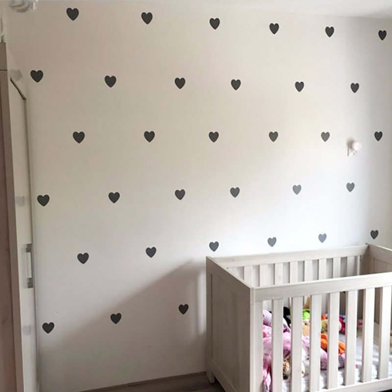 Baby Nursery Decor Girl - Pegatinas decorativas de corazón para habitación