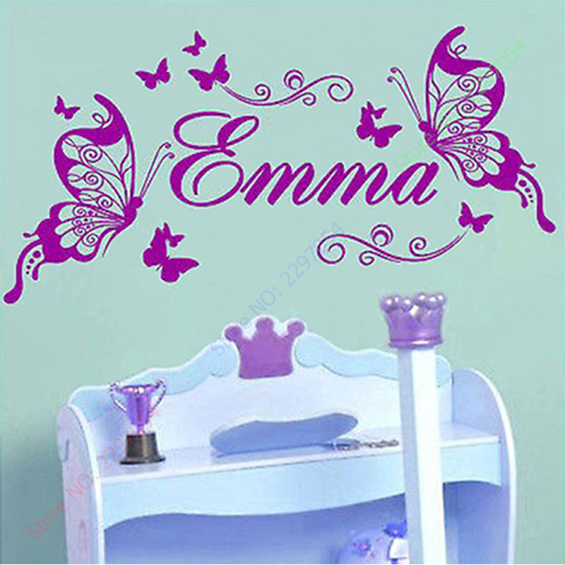 Vinilo de mariposas con nombre - Baby Nursery Decor Girl reseña y precio