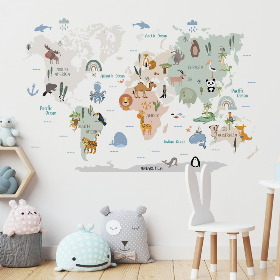 Pegatinas de pared con mapa de - Baby Nursery Decor Girl reseña y precio